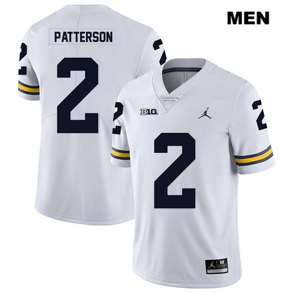 Men's NCAA Michigan Wolverines Shea Patterson #2 White Jordan Brand Authentic Stitched Legend Football College Jersey AH25X57OS